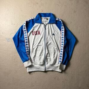 Vintage 80s Kappa USA Olympics Track Jacket Men's L